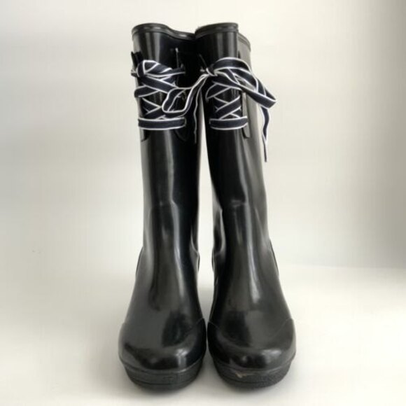 New Sperry Top-sider Rain Boots Waterproof Tall Wedge Rubber Outdoor 10 - Picture 4 of 12